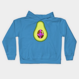 Green Ripe Avocado Pit Present Kids Hoodie